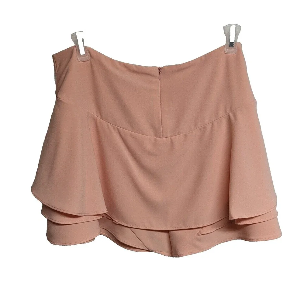 PrettyLittleThing (PLT) Skort Women Size 8 Ruffles Mini Skirt/Shorts Layers